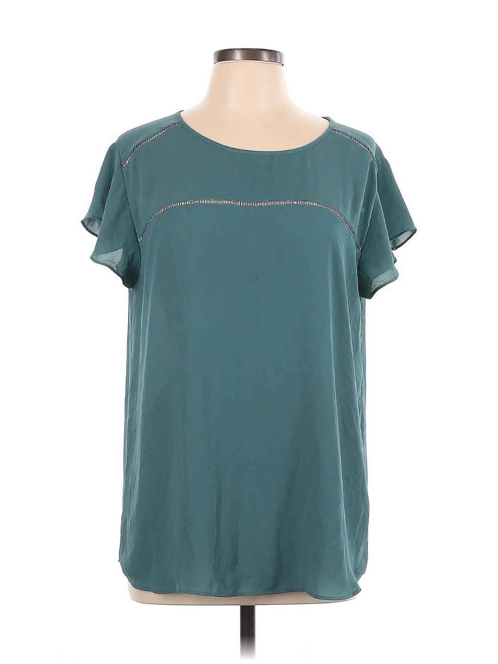 Banana Republic Teal Short Flutter Sleeve Blouse